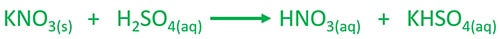 conc sulfuric and potassium nitrate prepare nitric acid