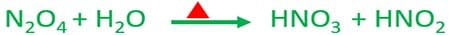 dinitrogen tetroxide N2O4 and water reaction