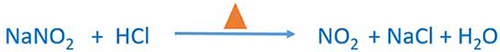 sodium nitrite and HCl reaction