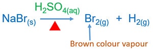 NaBr + H2SO4 gives Br2