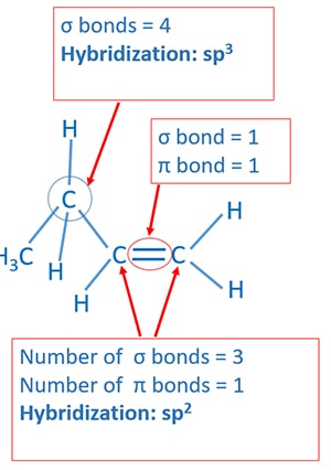 Hybridization of propene