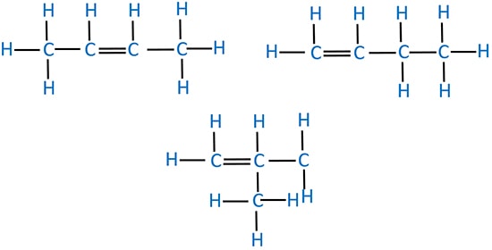 Structural isomers of butene