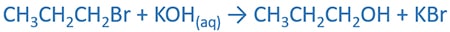 1-bromopropane and aqueous KOH