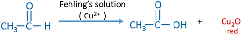 Ethanal and Fehling's solution reaction give ethanoic acid