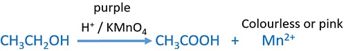 Ethanol and acidic potassium permanganate