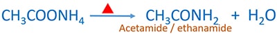 ammonium acetate heating give amides
