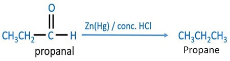 clemmensen reduction of propanal