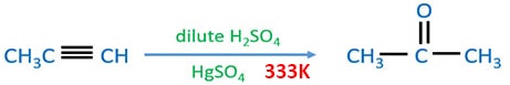 propyne hydration with HgSO4 and H2SO4